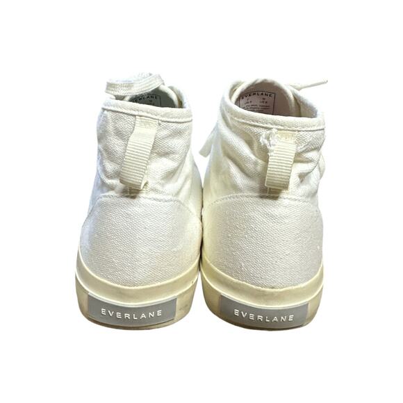 Everlane White Canvas Forever High Tops Lace Up Sneakers Size Women’s 8 Men's 6 - Picture 5 of 8